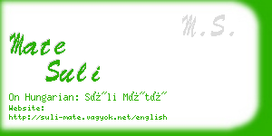 mate suli business card